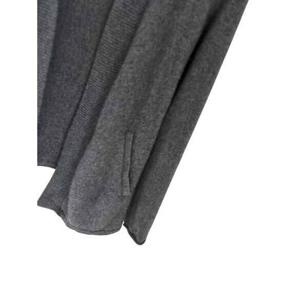 Aqua 100% Cashmere Open Front Dark Gray Cardigan Sweater With Pockets - Picture 5 of 7